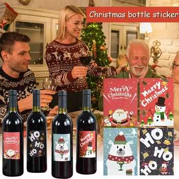24шт Коледна Етикет За Бутилка Вино с Етикети на Дядо Коледа, Снежен човек Коледна Стикер Нова Година Навидад 2023 Коледна Украса За Дома