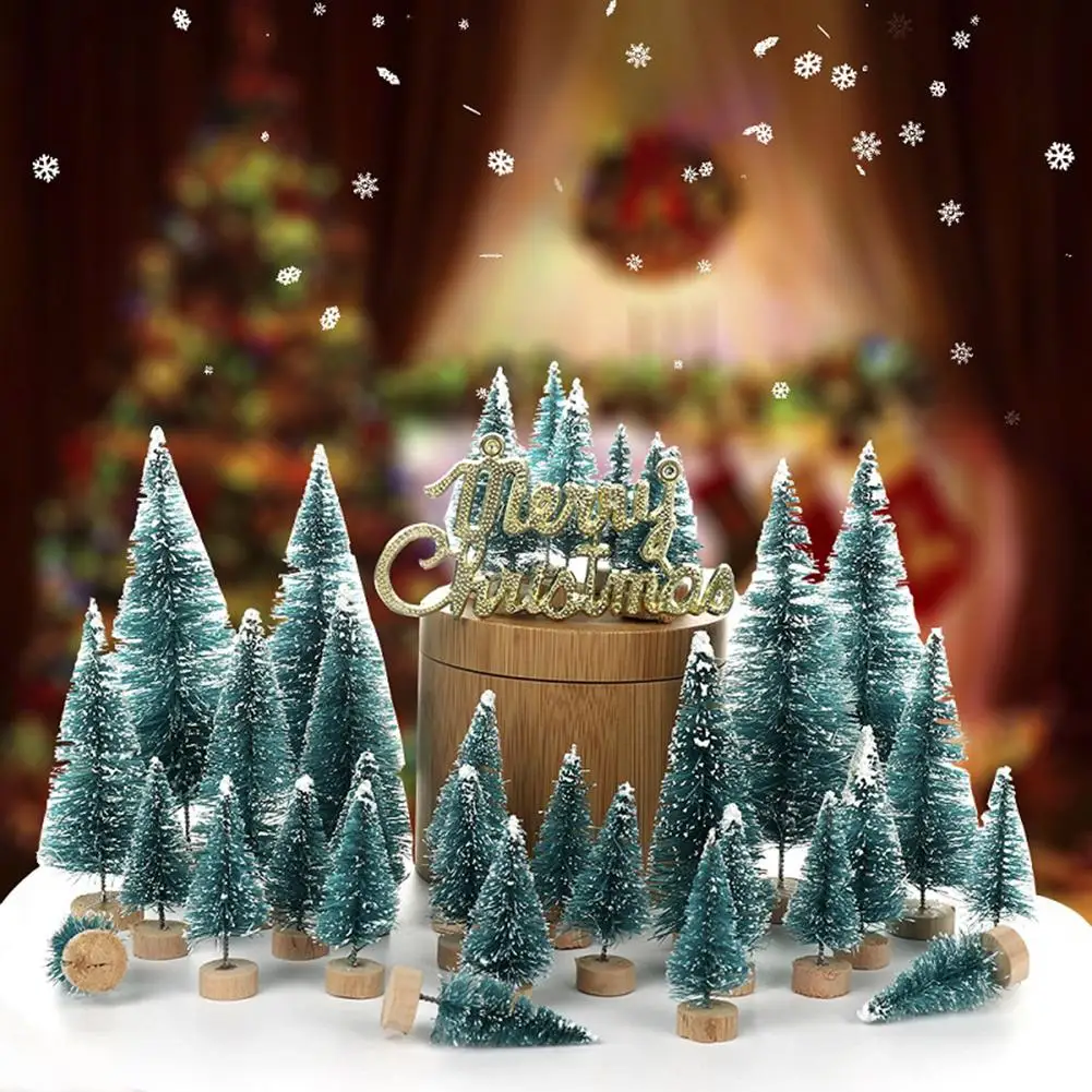1 Комплект практична мини елхи, очарователна креативна имитация на Мини-Заснежени борове, украса за Коледното парти2