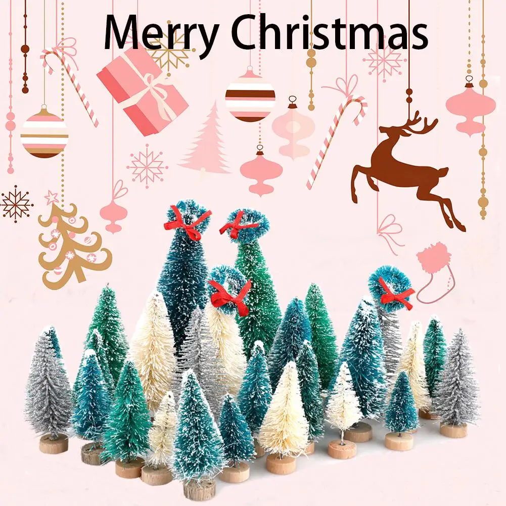 1 Комплект практична мини елхи, очарователна креативна имитация на Мини-Заснежени борове, украса за Коледното парти3