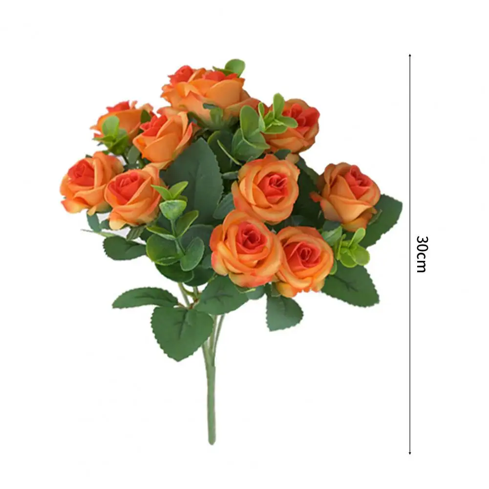 1 Букет, красив, устойчив към цъфтежа на Изкуствени цветя, роза, зелени листа, подпори за фотосесия, Изкуствен Евкалипт, рози цвете от изкуствена коприна3