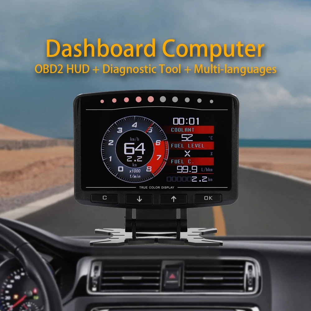 X50 Pro Авто OBD2 HUD измервателен уред богат на функции цифров арматурното табло, Компютър Автоматичен дисплей на Температурата на охлаждащата течност Масло Turbo Boost1