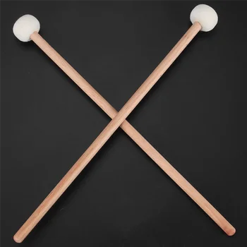 1 Чифт Войлочных Чукове Барабан на Барабанни Пръчки Пръчка с Дървена Дръжка за Ударния инструмент