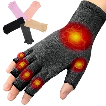 1 чифт топли зимни ръкавици без пръсти на полпальца за жени, мъже, спорт, катерене, фитнес, терапия на артрит, велосипедни работни ръкавици