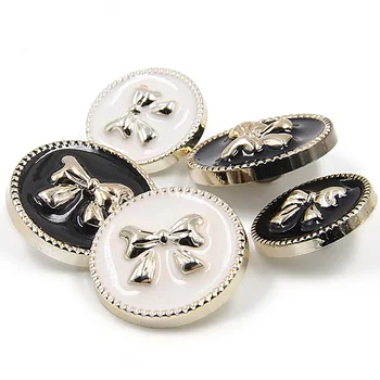 10 бр. ретро кръгли метални копчета с бантиком за ръчно изработени дрехи, копчета за ризи 