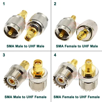 1бр PL259 SO239 SMA-SL16 UHF-Адаптер тип UHF с клъстер конектор SMA-мъжки RF-Коаксиален конектор 50 Ома Направо Златно покритие