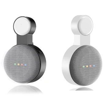 2 бр. за Google Audio За Google Nest Mini Монтиране на стена за контакти второ поколение, окачен на стена-черно и бяло