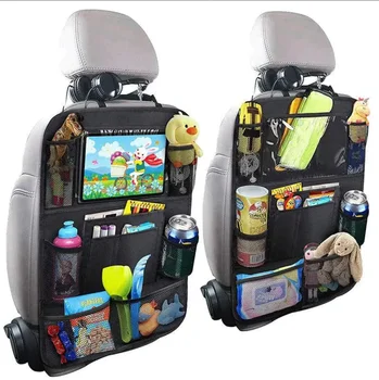 2 бр. органайзер за автомобилни седалки, многофункционална чанта за съхранение от плат Оксфорд с множество джобове на гърба, калъф за таблет за деца