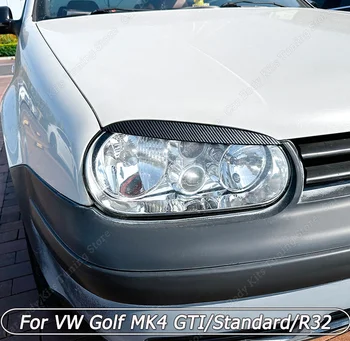 2 бр. Стикери за Полагане на Фаровете, Веждите, клепачите, За Volkswagen VW Golf 4 Mk4 GTI TDI SDI R32 1997-2006, черен гланц