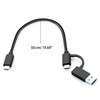 2 в 1 USB-A C-кабел за бързо зареждане QC PD и синхронизиране на данни до 10 Gb/с за Cellp Директен доставка