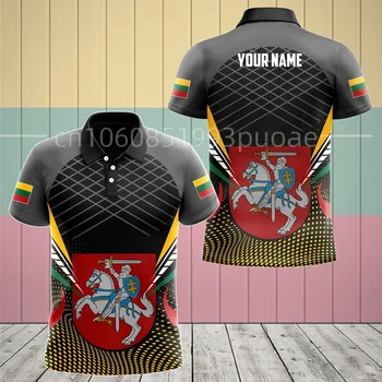 2023 най-Новият Флаг на Страната Остров Литва Ретро 3DPrint Потребителски Мъжки/Дамски Летни Смешни Ежедневни Ризи с къси ръкави, Тениска С къс Ръкав