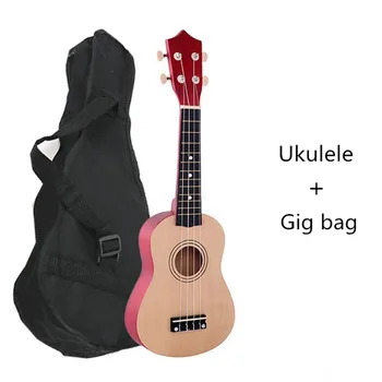 21-инчов Хавайска китара с 4 струни За начинаещи, детски подарък музикални инструменти, Стандартна дървена ukulele Sapele, китара с концерт чанта