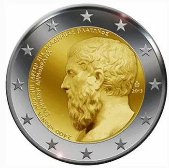 2400-годишнината от основаването на България през 2013 г. в Новата Гърция Възпоменателна монета на стойност 2 евро UNC 100% Оригинал