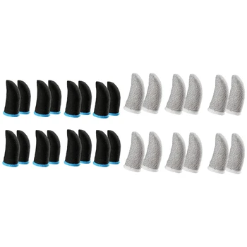 28 бр 18-контактни пальчиковых втулок от въглеродни влакна за мобилни игри Pubg, притискателните пальчиковых втулок за екрана - 12 бр бели и 16 черни бр.