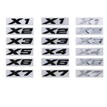 3d ABS Хромирани Черни Букви В Багажника на Колата Модификация Етикети За X1 X2 X3 X4 X5 X6 X7 Логото на Емблемата на Иконата Надпис Стикер