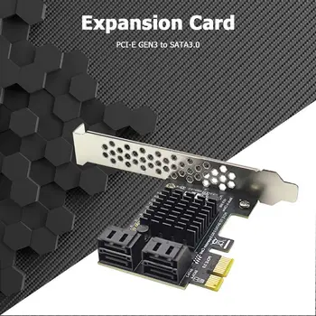 4-Портов карта за разширяване на SATA III PCIe 6 gbps SATA PCI-e 1X Контролер с монтиране на стена