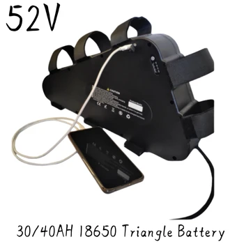 52V 30/40AH 18650 Триъгълна гредова, със окачване Литиева батерия с Огромен капацитет 2000 W За планински електрически Велосипед