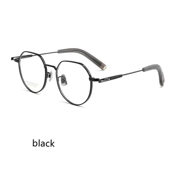 53 мм Модерни Дамски слънчеви Очила Удобни Реколта Полигональные Точки От чист Титан, Рамки За Очила По Рецепта За Мъже 2102P