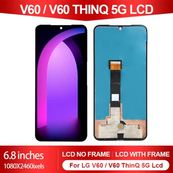 6,8-Инчов Дисплей V60 ThinQ 5G За LG V60 Lcd сензорен екран, цифров Преобразувател В Събирането на LM-V600 A001LG Дисплей С инструменти