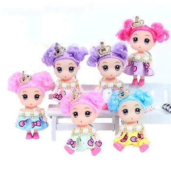 9 см, различни стилове, мода кукла-принцеса, Креативна эмалированная кукла, Сватбената рокля на куклата за момичета, ключодържател, подарък играчка за деца