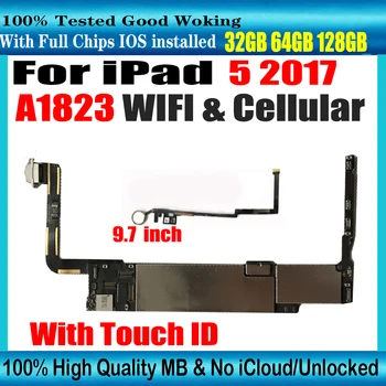 A1823 WIFI + Cellular Логически такса За iPad 2017 9,7 Инча 5-аз дънна Платка A1823 Оригиналната Без акаунт ID система IOS БЕЗ iCloud