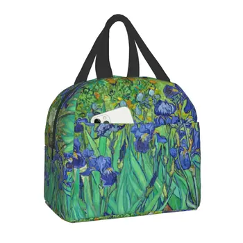 Bolsa de almuerzo aislada de laises Vincent Van Gogh para mujer, fiambrera térmica reutilizable, pintura de flores de almendra,