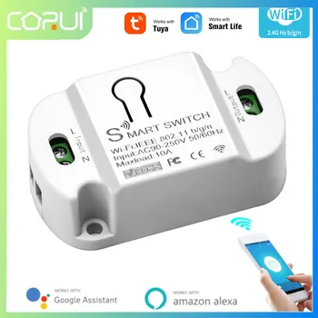 CORUI Sasha 10A Wifi Smart Switch Таймер Безжични Ключове за Автоматизация на Умен Дом, Съвместими С Hristo Алекса Google Home Smart Life