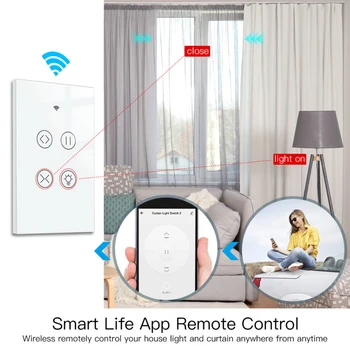 CoRui Sasha WiFi + RF Умен ключа за лампата за пердета, тъчпад стъклен панел, приложение Smart Life, дистанционно управление, работа с Алекса Google Home