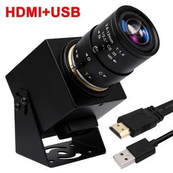 ELP 4K USB, HDMI Камера Ръчно Мащабиране Уеб камера IMX415 H. 265 30 кадъра в секунда Мини Телескоп USB Уеб камера за Сигурност за Дисплея на Монитора на Компютъра