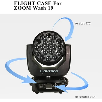 flight case moving head wash zoom led 19x15 W rgbw движещ се главоболие фенер 19 око движещ се главоболие фенер с функция за CTO ECO Мексико AU