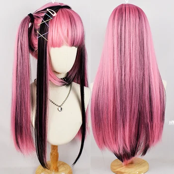 HOUYAN Синтетичен Розово мелированный черна дълга права женски перука за cosplay в стил Лолита 