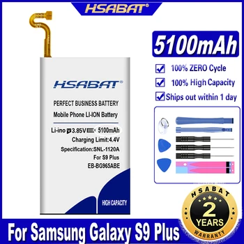 HSABAT EB-BG965ABE 5100 mah Батерия за Samsung Galaxy S9 Plus/S9 + G9650 G965 G965F G965A G965T G965S G965R4 G965V на Батерията