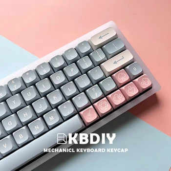 KBDiy XDA Profile PBT Keycaps, Сладки Розови Шапки по поръчка 134 Капачка за ключове, комплект за механична геймърска клавиатура Castle in the Sky