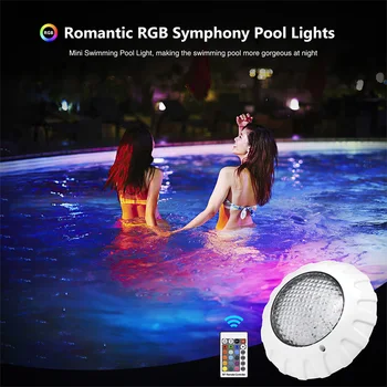 Led лампа за плуване IP68 с дистанционно управление, подводни осветителни тела, стенни сватба