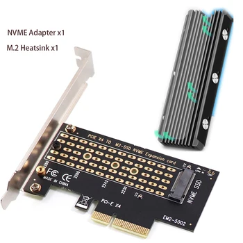 M. 2 PCIE SSD Адаптер Корпус от алуминиева сплав Карта за разширяване на Компютърен адаптер M2 NVMe SSD NGFF към PCIE 4.0 Странично