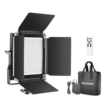 Neewer Advanced 2.4 G LED Video Light, Двуцветен led панел с регулируема яркост с LCD екран + Безжично дистанционно управление на 2.4 G за портрет на изображението