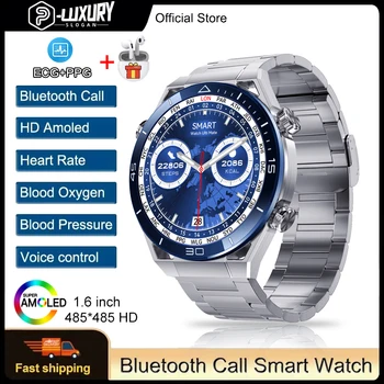 P-LUXURY 2023 Нов NFC ECG + ТОЧКИ Bluetooth Предизвикателство музикален плейър Smartwatch Motion Гривна Фитнес За Huawei Smart Ultimate Watch Мъжки