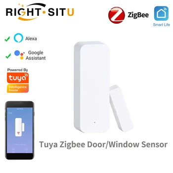 Sasha Zigbee WiFi Вратата Сензор Интелигентен детектор за Врата Домашна Алармена Защита на Сигурността на Интелигентен Контрол на живот Чрез Алекса Google Home