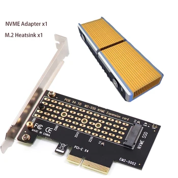 SSD-адаптер M. 2 NVME към PCIe 4.0, 64 Gbit/с PCIe 4.0 X4 Карта за разширение За настолни компютри PCI Express Full Speed С меден радиатор