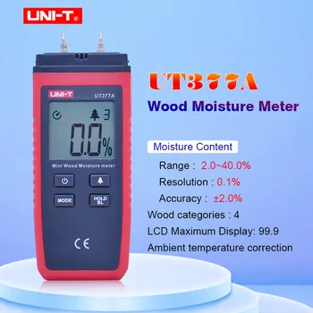 UNIT UT377A Цифрово Измерване на Влажността на Дървесината Влагомер Тестер за Влага Хартия, Шперплат и Други Дървени Материали Мини-Измерване на Влажността на Дървесината