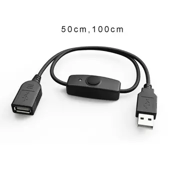 USB кабел 50/100 см, USB 2.0, удължител за мъже и жени, удължителен кабел черен на цвят С кабел включване-изключване JIAN