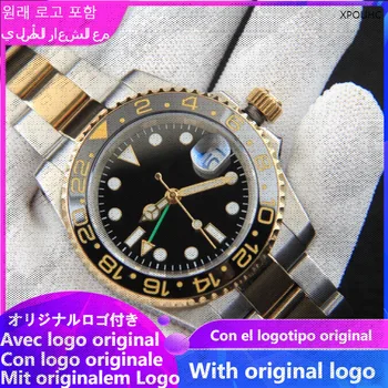 XPOUHC Мъжки часовник 904l от неръждаема стомана механичен с автоматично керамично пръстен за часа GTM watch 40 мм-RLX