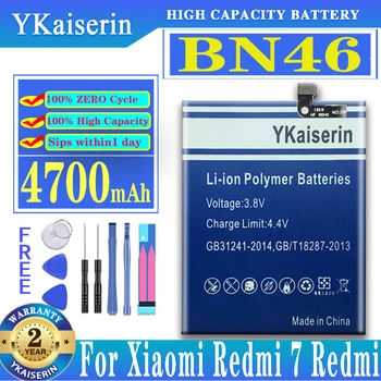 YKaiserin BN46 4700 mah Батерия За Xiaomi Redmi 7 Redmi Note 6 Note6 Note 8 Note8 Note 8T Батерия Batterij + песен-код