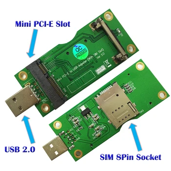 Адаптер Mini PCI-E до устройства със слот за СИМ-карта в модул WWAN/LTE преобразува безжична мини-картата 3G/4G в USB порт.