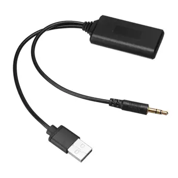 Адаптер за кола, AUX Аудио, USB, 3,5 мм plug, музикален аудиоприемник AUX вход, подходящ за кабелен адаптер E91, Аксесоари, Черен