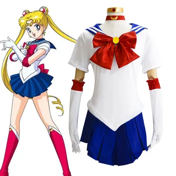 Аниме Sailor Moon Cosplay костюм Цукино Усаги Униформи Бебешка рокля за възрастни Екипировки Cosplay Хелоуин Карнавальная парти