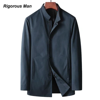 Брандираната луксозна бизнес мъжко яке, с високо качество, пролет-есен, Коварен ежедневно мъжко палто с цип за по-младите и на средна възраст
