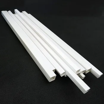 бяла куха ABS-квадратна тръба с дължина 250 mm, Пластмасова тръба, Аксесоари за модели ръчно изработени, 3 *3 мм-10 * 10 мм