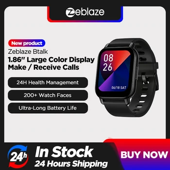 [в наличност] смарт часовници Zeblaze Btalk с голям цветен дисплей 1,86 инча, гласови повиквания, умни часовници за здраве и фитнес за мъже