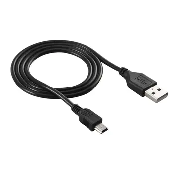 Високоскоростен 80 см. конектор USB 2.0 A-Mini B С 5-пинов със Зарядно, кабел За цифрови фотоапарати с възможност за гореща замяна USB-кабел за зареждане на данни Черен