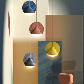 Висящи лампи Nordic Ins Style Color Macaron Дизайнерски Прости Нощни Шкафчета за хранене, Спални Лампи за дома LED Модерни бар столове, Полилеи